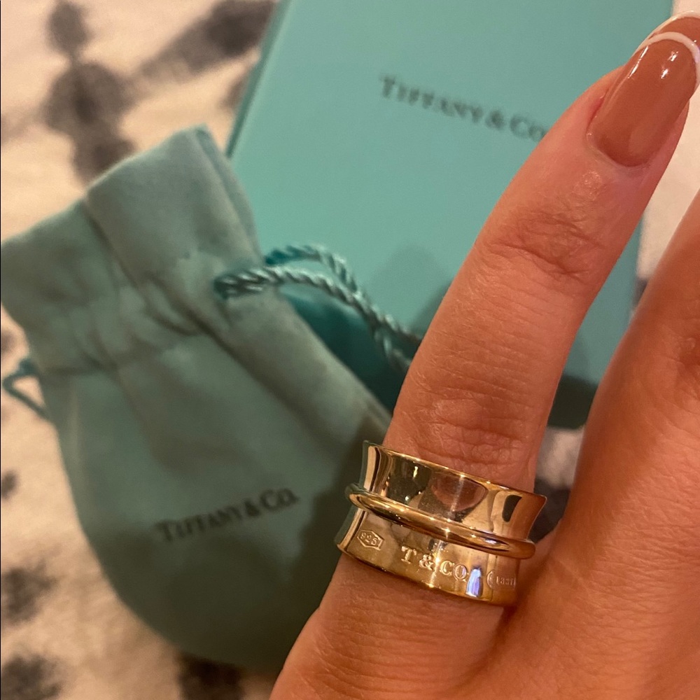 TIFFANY&CO 1837 WIDE SILVER RING 6.5